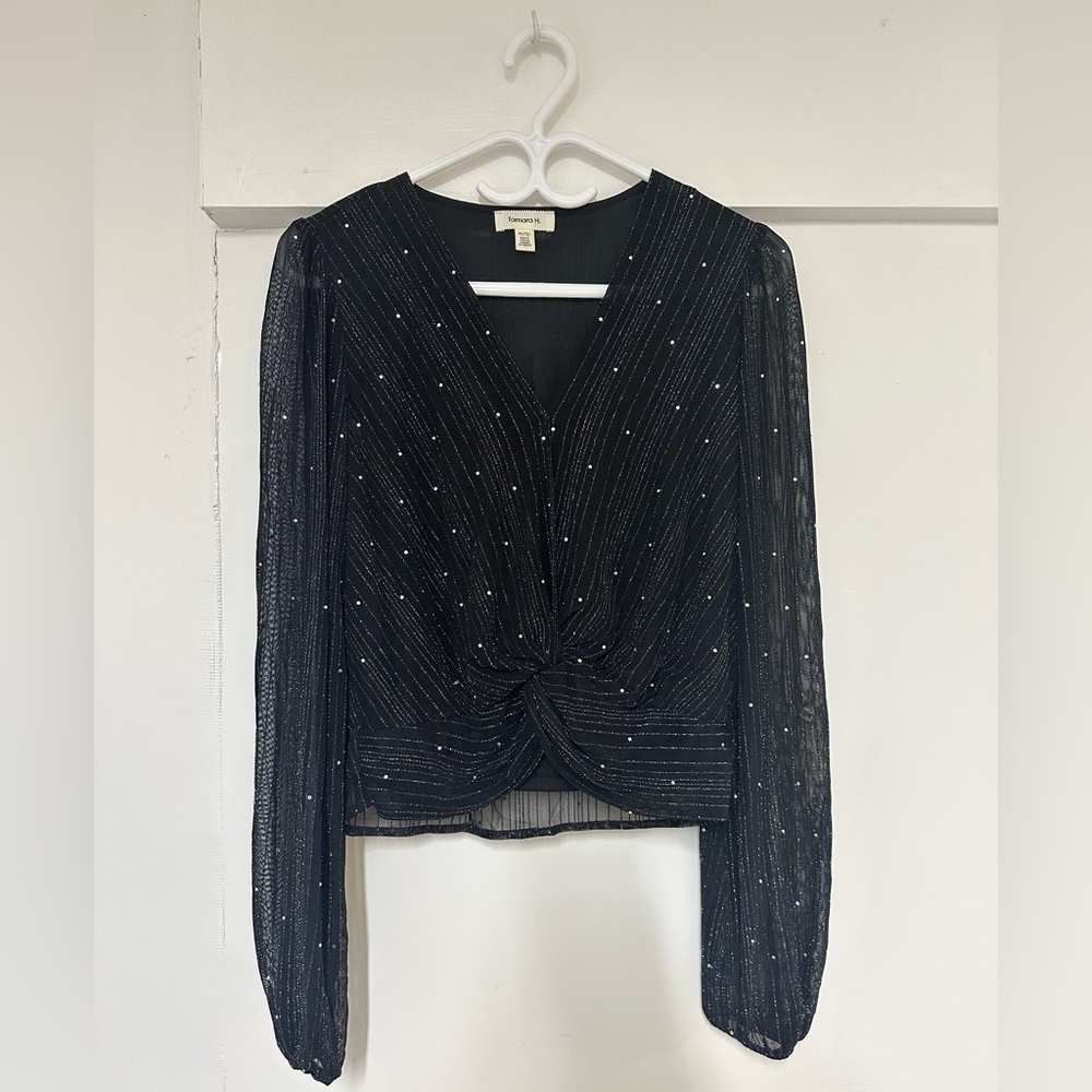 Tamara H Elegant Black Sparkly Blouse